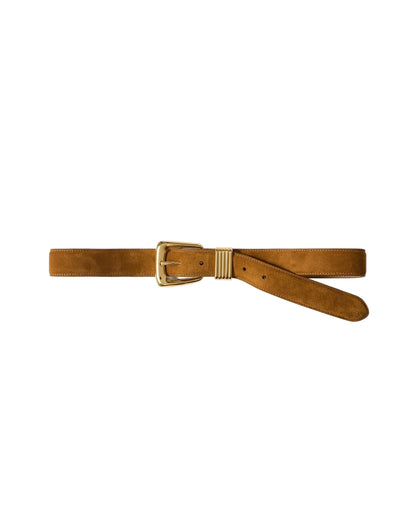 Veronica Beard Suede Harness Belt in Acorn