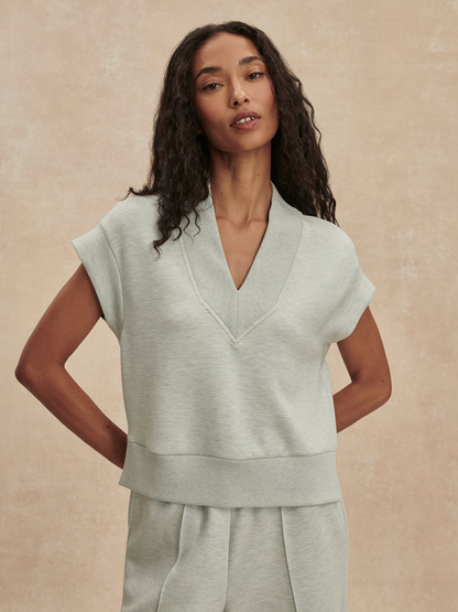 Varley Gracee V-Neck Tank in Mint Green Marl