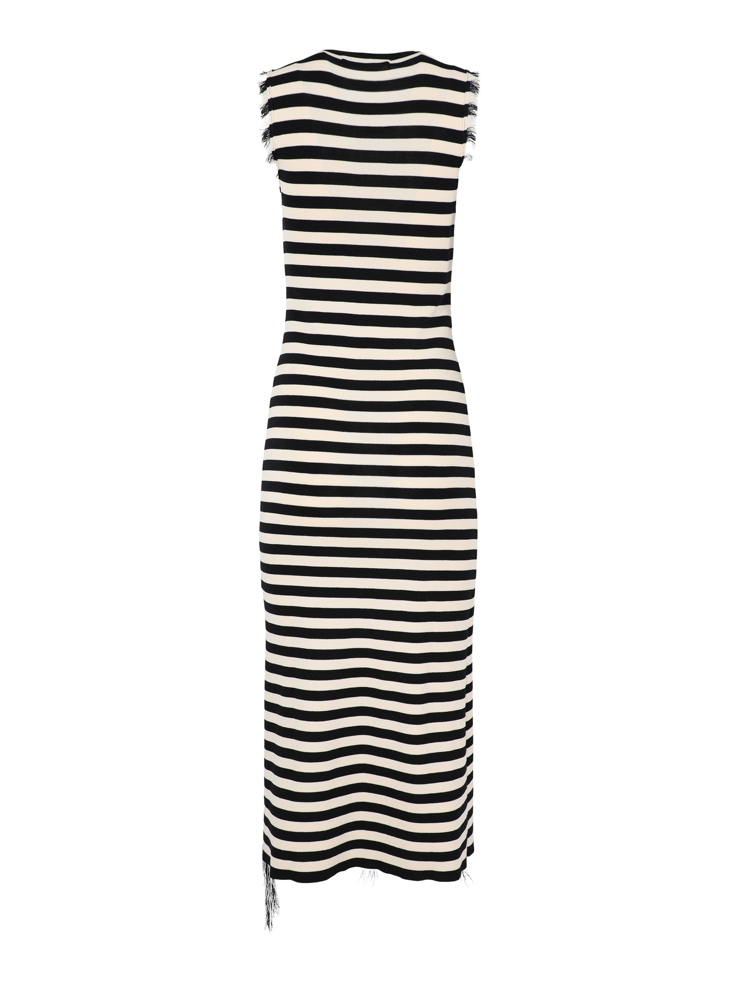 Simon Miller Sabine Fringe Knit Dress in Black/White Stripe