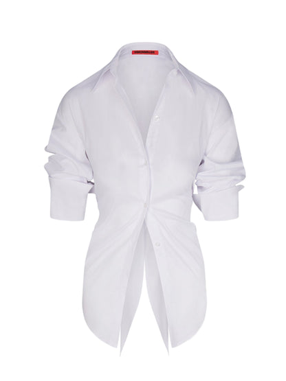 Simon Miller Loch Poplin Button Up in Macadamia