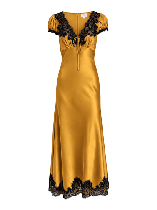 Cinq à Sept Sienne Dress in Honey Bronze/Black
