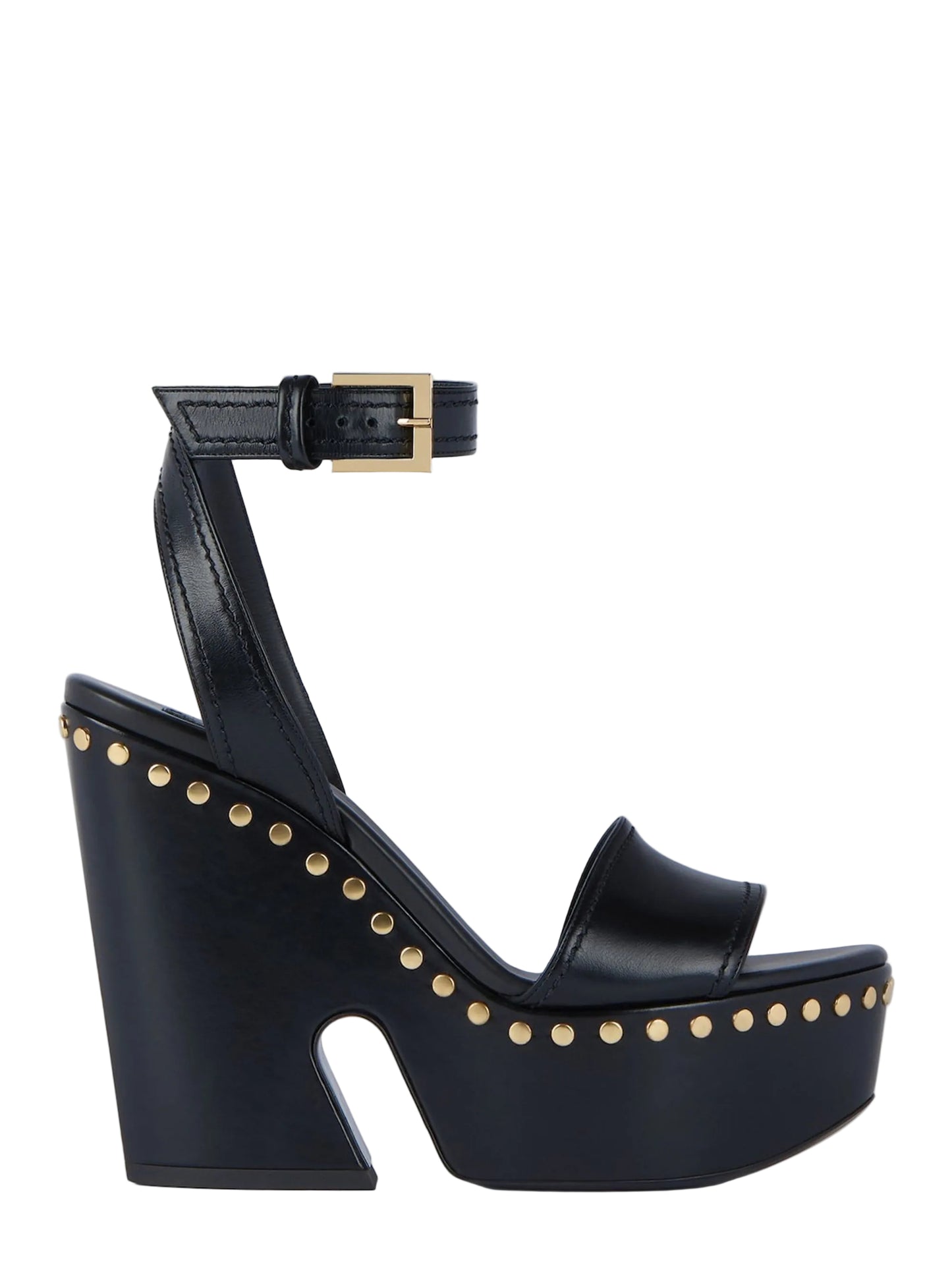 Givenchy Clog Platform Sandals in Leather with Studs Detail in Black