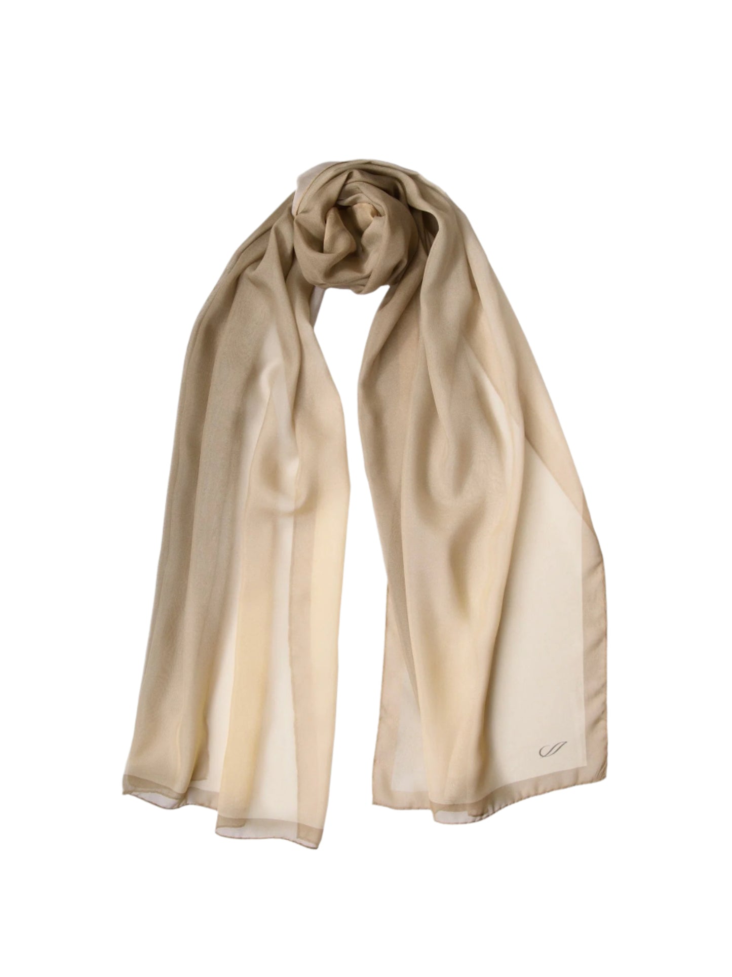 Elizabetta Sophia Silk Scarf/Shawl in Soft Gold/Bronze
