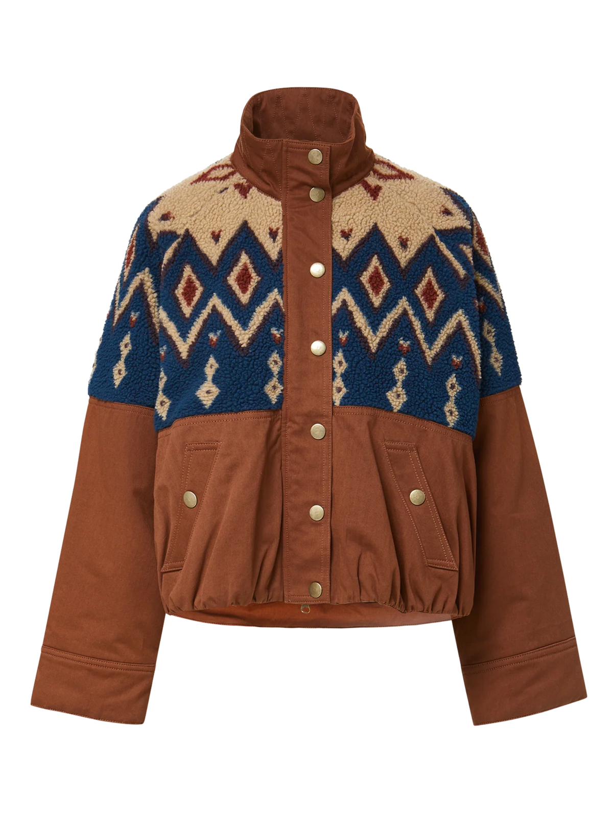 Veronica Beard Knoll Sherpa Jacket in Deep Ochre