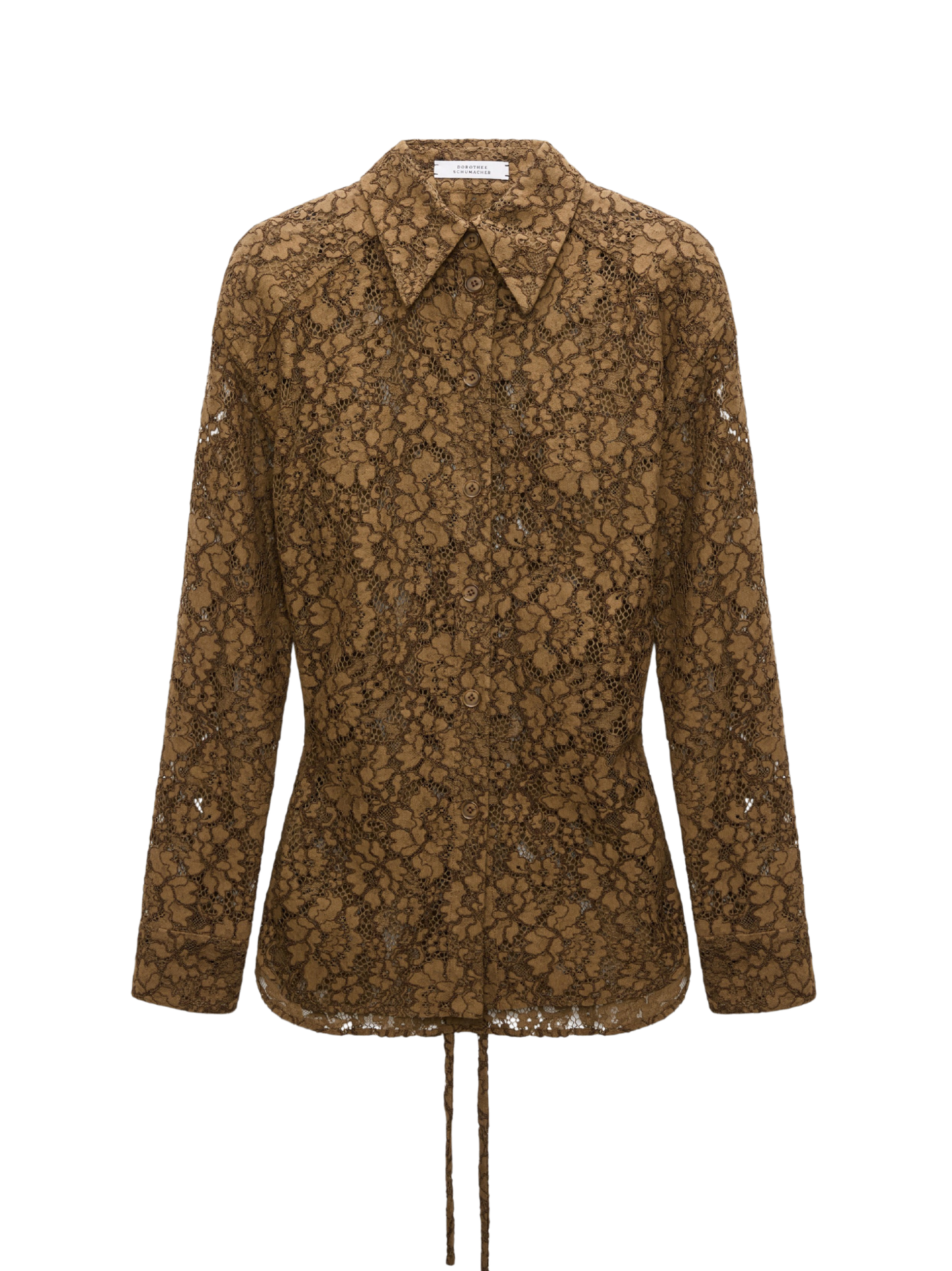 Dorothee Schumacher Powerful Lace Blouse in Porcini