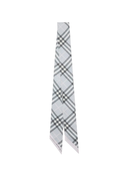 Burberry Skinny Contrast Check Silk Scarf in Mitten/Bank