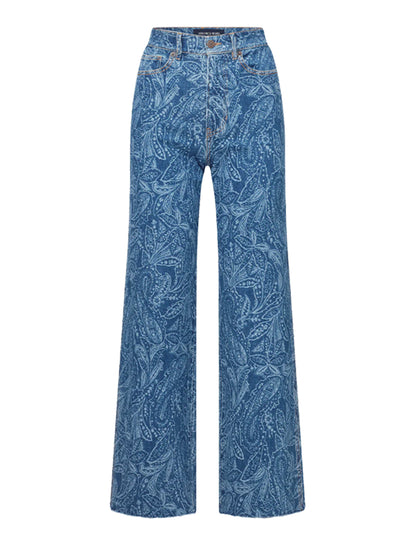 Veronica Beard Taylor High Rise Wide Leg in Atlantic Paisley