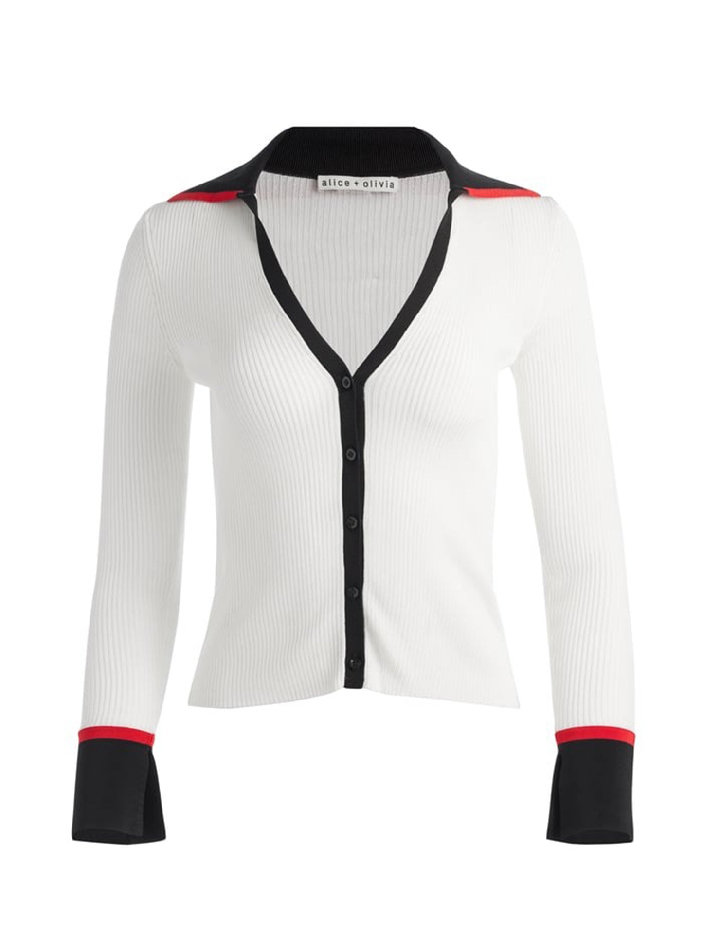 Alice + Olivia Nealie Cardigan in Soft White/Multi