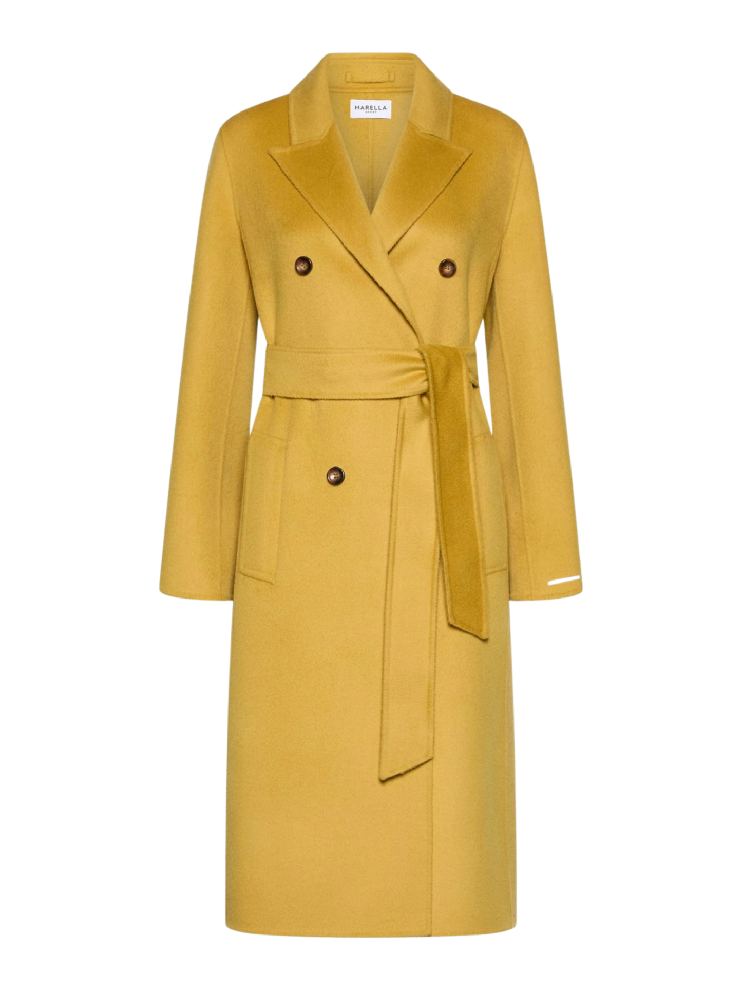 Marella Double-Sided Pure Wool Coat in Mustard