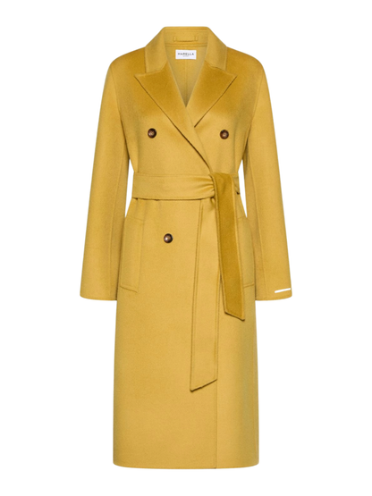 Marella Double-Sided Pure Wool Coat in Mustard