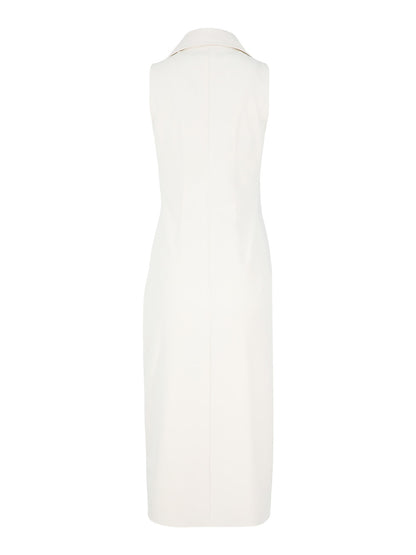 Cinq à Sept Sleeveless Midi Mckenna Dresss in Ivory