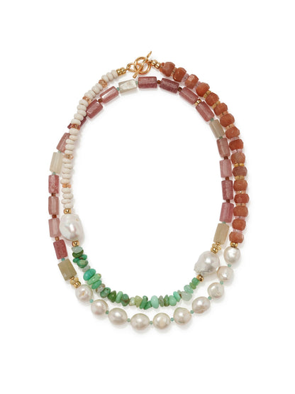Lizzie Fortunato Cabana Necklace in Cactus Rose
