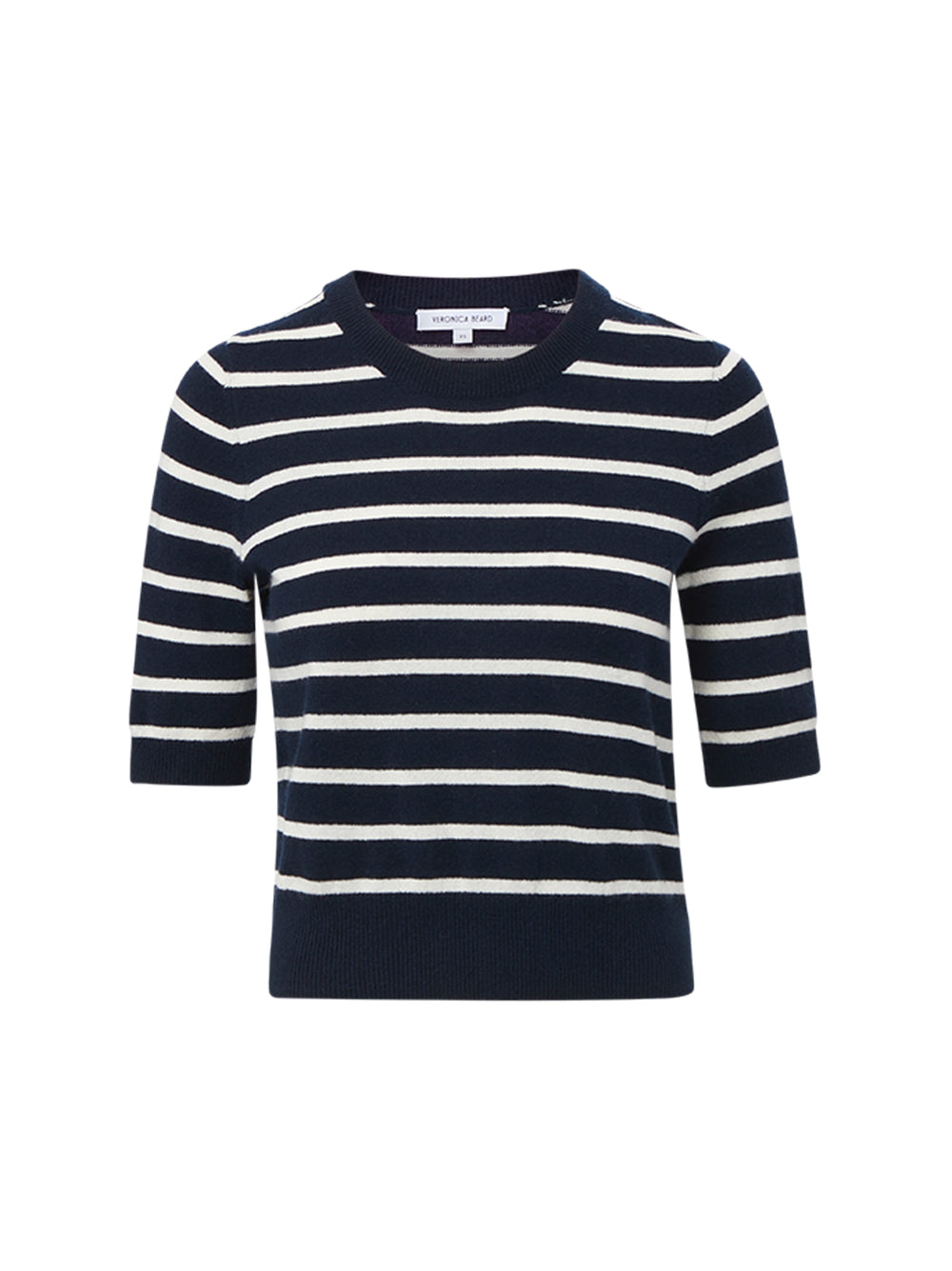 Veronica Beard Shana Cashmere Striped Sweater in Navy/Ivory