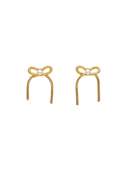 Lele Sadoughi Bow Stud Earrings in Gold