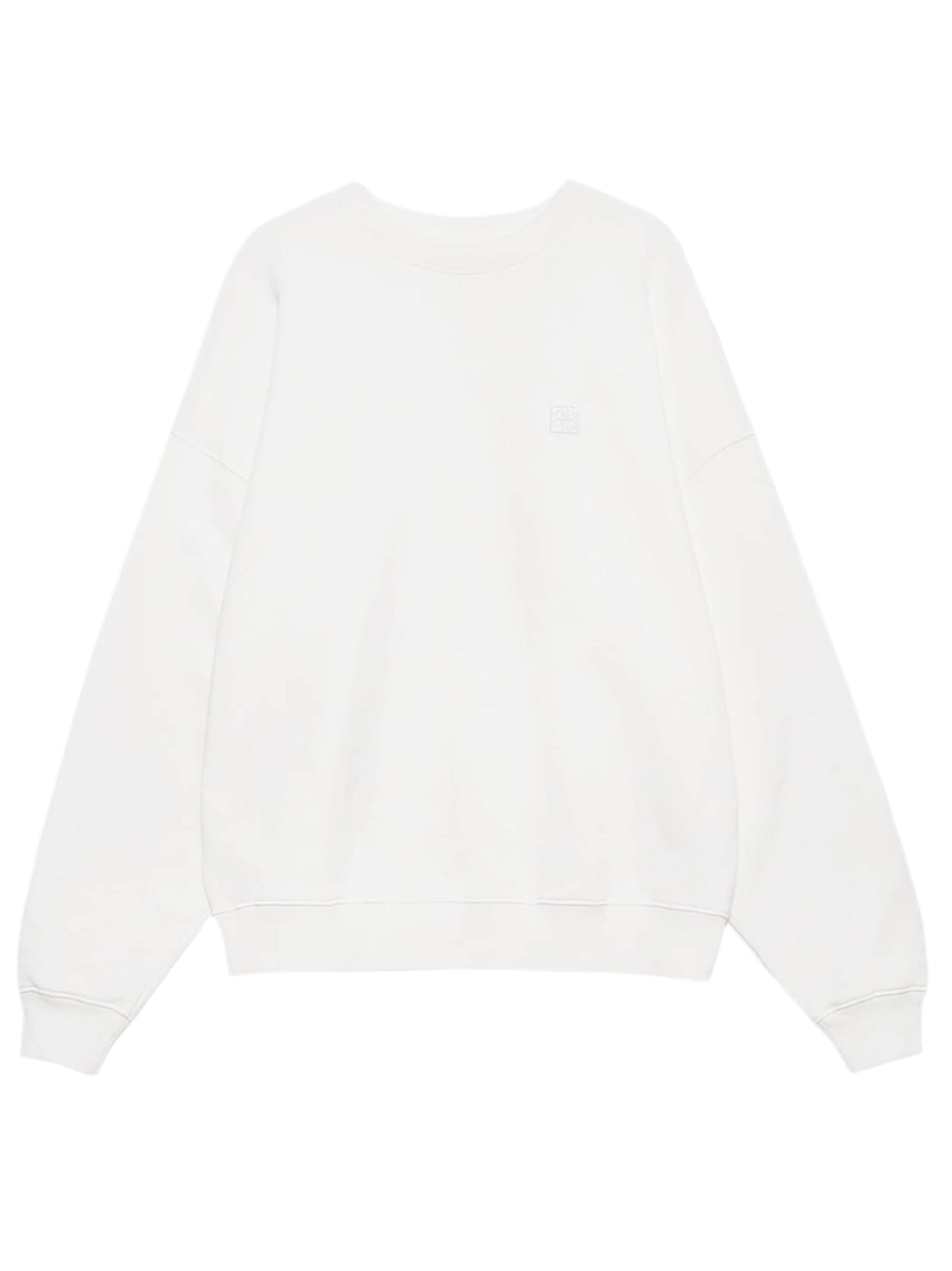 Anine Bing Miles Sweatshirt Framed Monogram Sweatshirt in Off White
