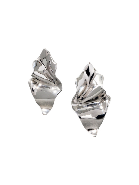 Alexis Bittar Crumpled Silver Small Earring in Silver