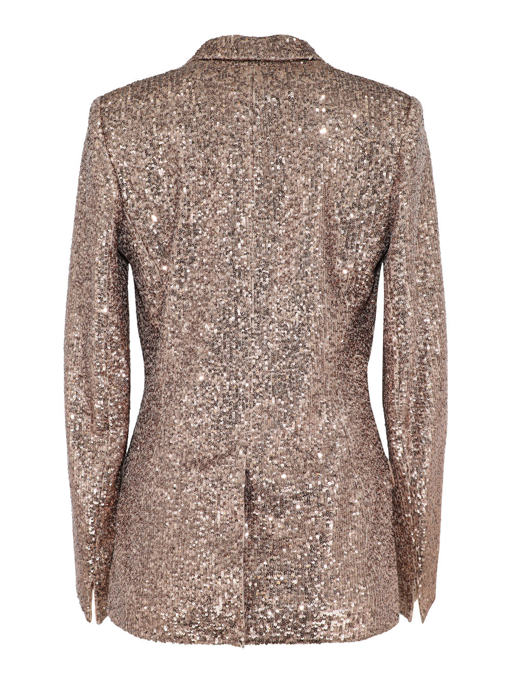 Pamella Roland Stretch Sequin Jacket in Light Bronze