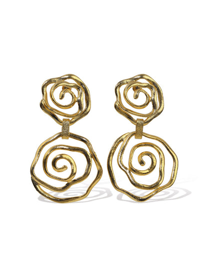 Lynyer Floral Vortex Drop Earrings