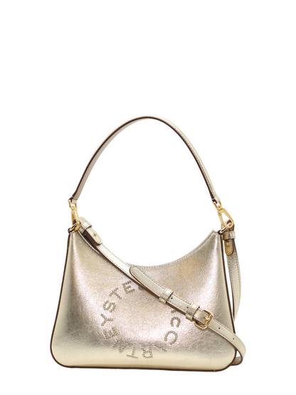 Stella McCartney Hobo Bag Metallic w/Studded Logo in Light Gold