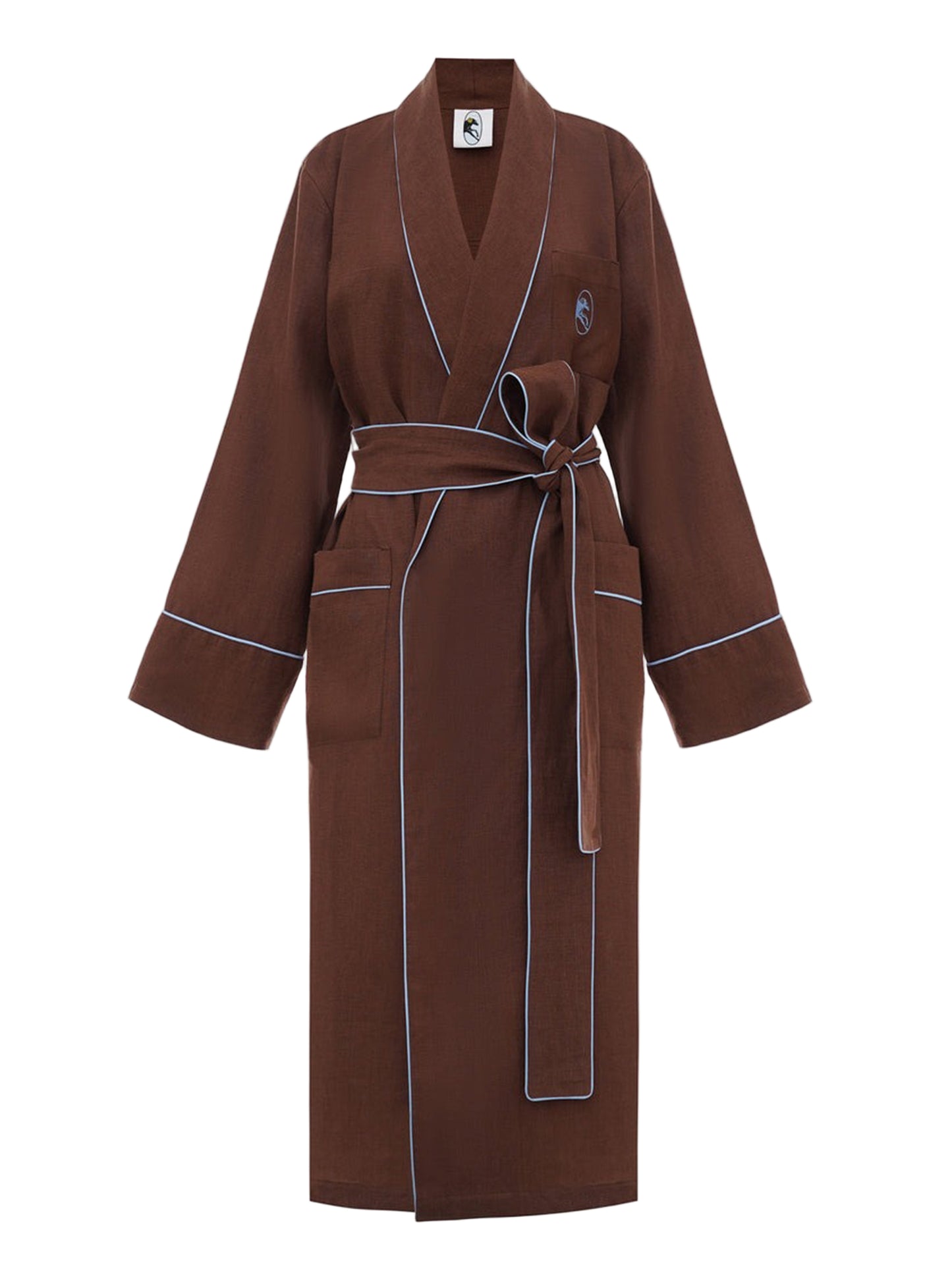 Sleeper Paros Linen Unisex Robe in Brown