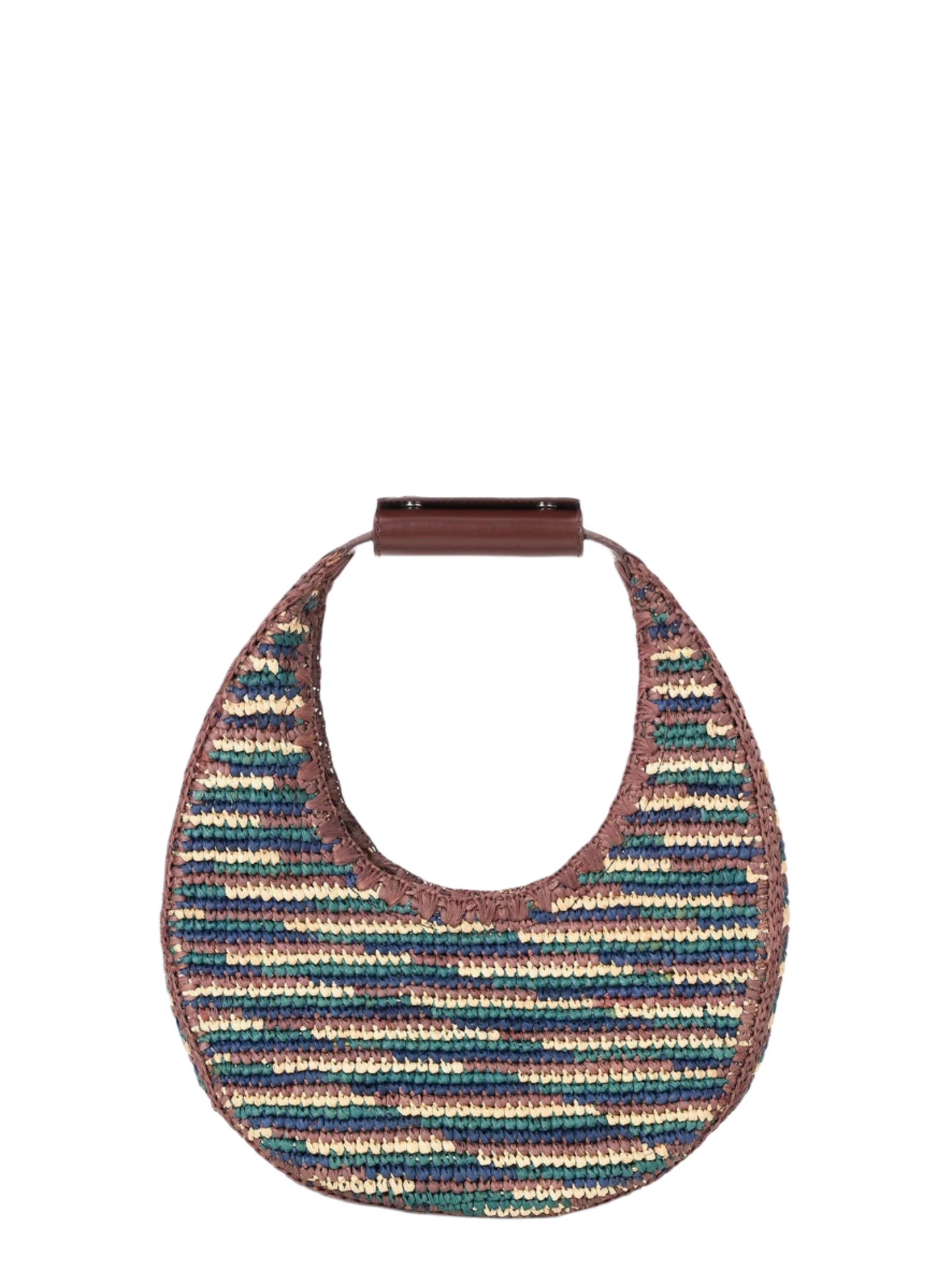 Staud Moon Raffia Tote Bag in Mixed Raffia