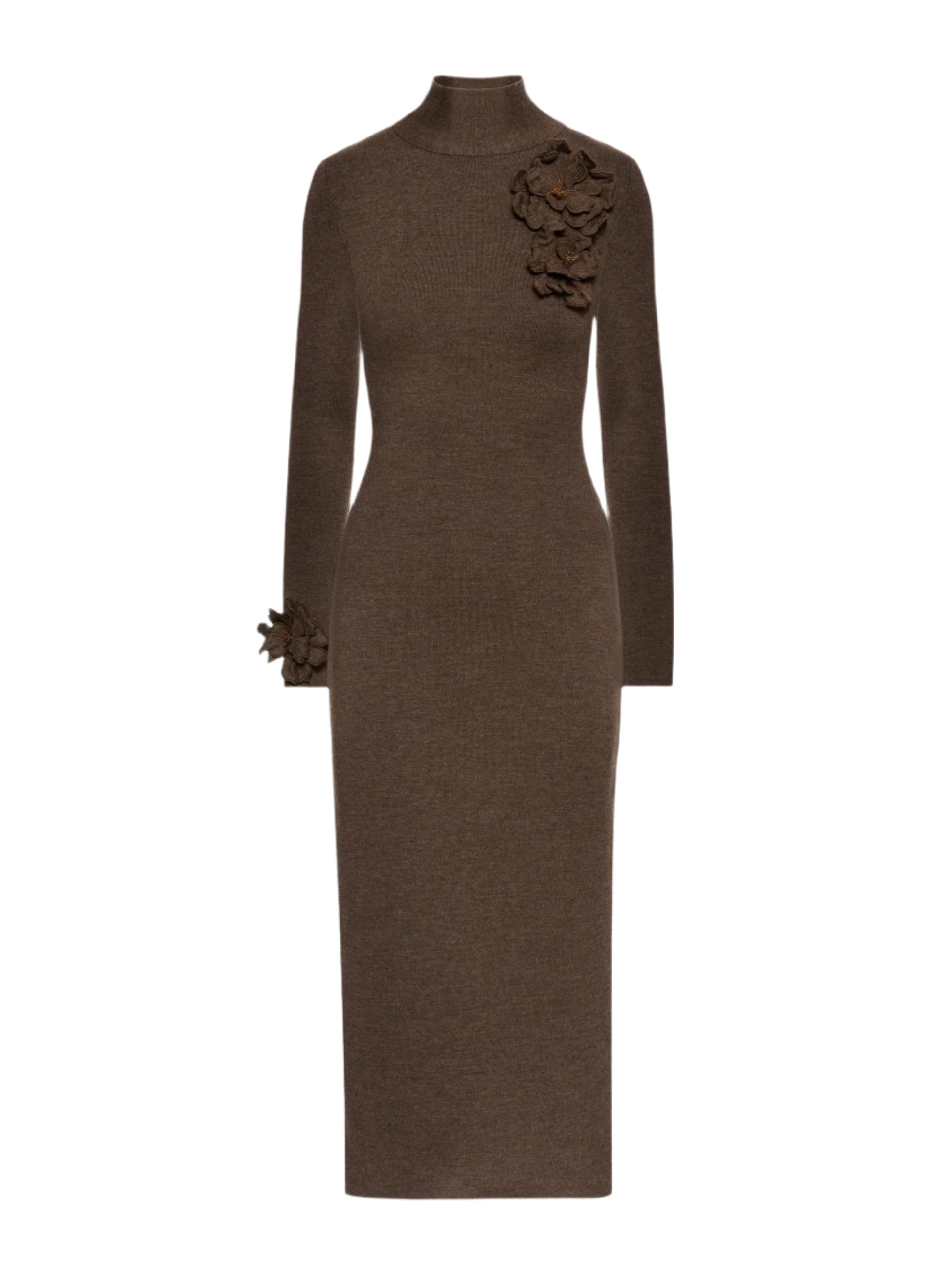 Oscar de la Renta Melange Long Sleeve Mock Neck Long Knit Dress in Dar Leigh's of Breton Village Oscar de la Renta Melange Long Sleeve Mock Neck Long Knit Dress in Dar Leigh's of Breton Village