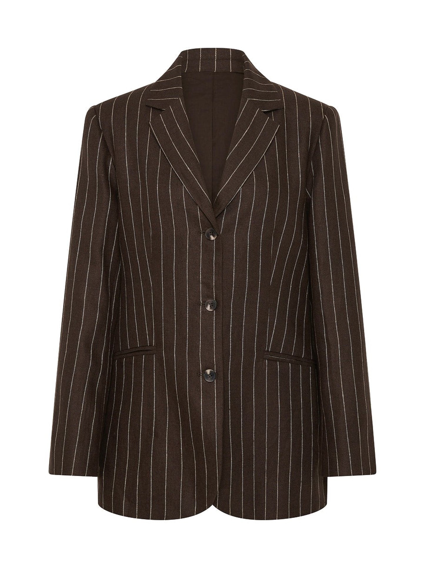 Posse Leon Blazer in Chocolate Cream Pinstripe