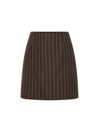 Posse Alice Skirt in Chocolate Cream Pinstripe