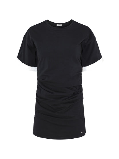 Simkhai Cody Short Sleeve Mini Dress in Black