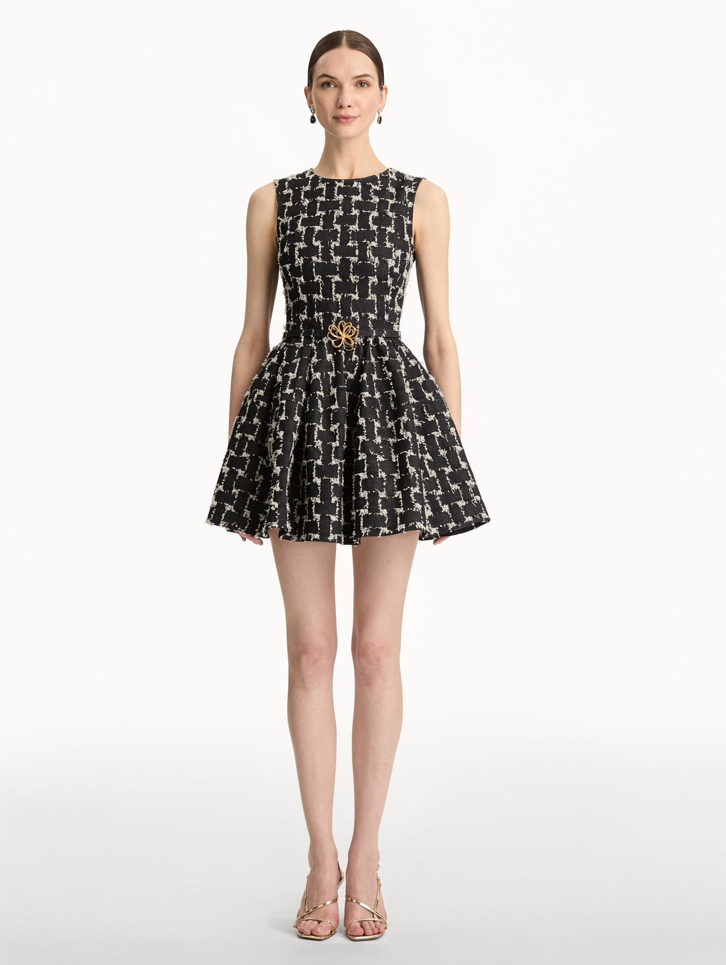 Oscar de la Renta Woven Denim Jacquard Dress in Indigo