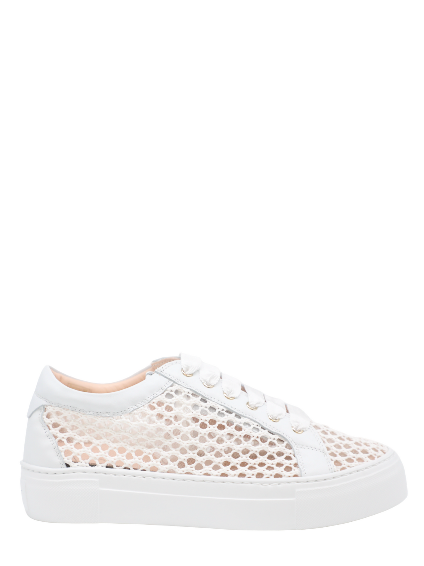 AGL Metra Leather and Fabric Sneaker in White