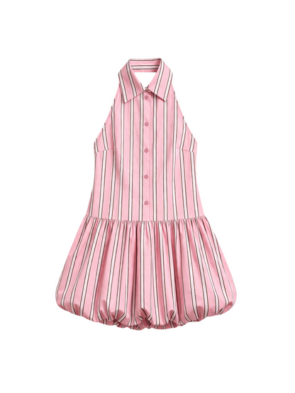 Seroya Anastacia Mini Dress in Cocoa Brown/Taffy Pink