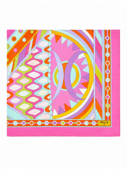 Pucci Multicolor Cotton Scarf 125X140 cm