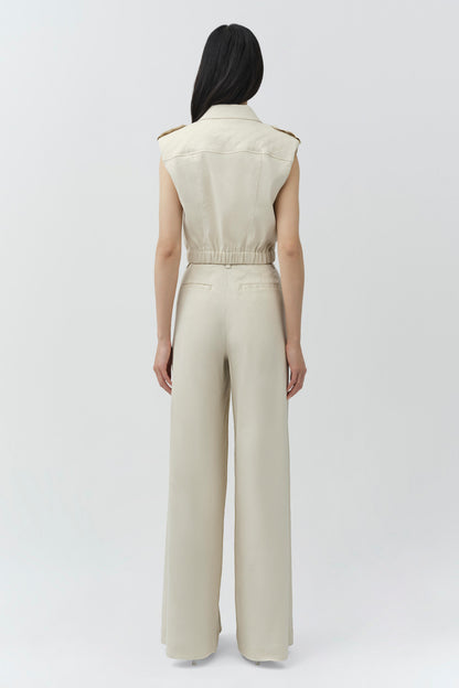 Simkhai Ramsey Linen Wide Leg Pant in Sand