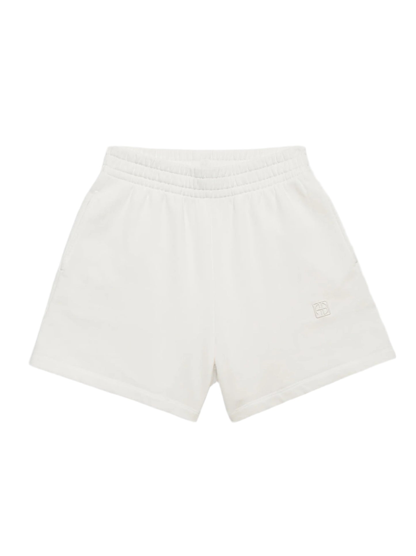 Anine Bing Kam Short Framed Monogram in Off White