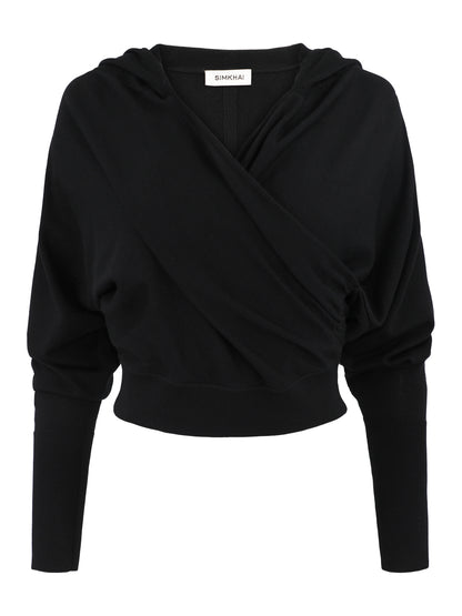 Simkhai Riley Wrap Hoodie in Black