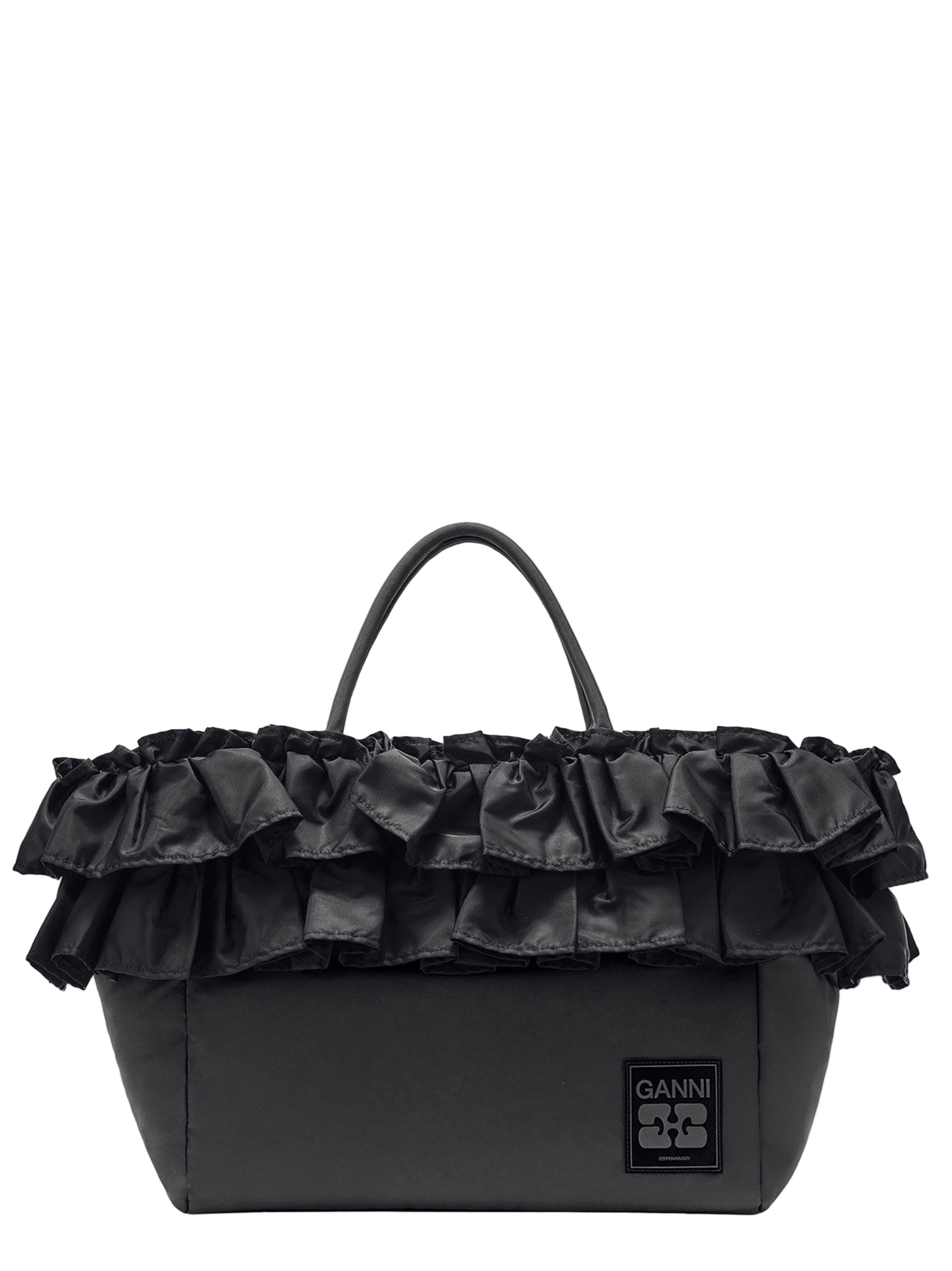 Ganni XXL Ruffle Tote in Black – Leigh's of Breton Village