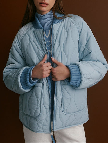 Varley Serina Reversible Quilt Jacket in Coronet Blue/Ashley Blue