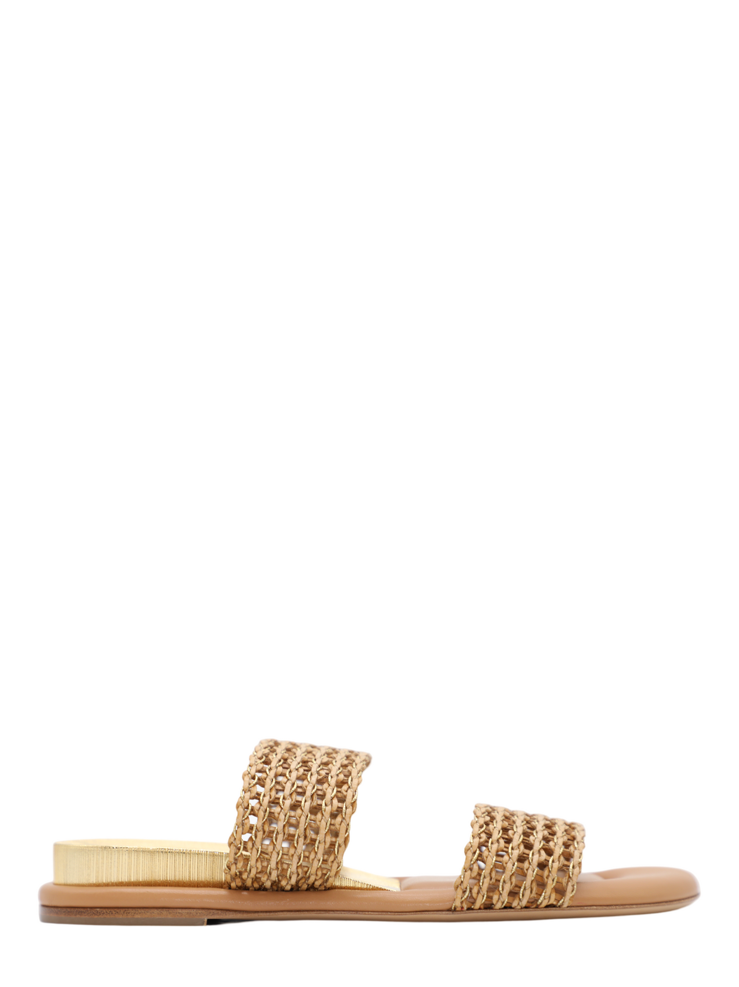 Casadei Zeppa Blade Goldeneye Sandal in Oro-Natural