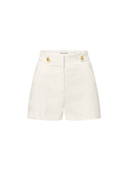 Veronica Beard Runo Linen Short in Off White