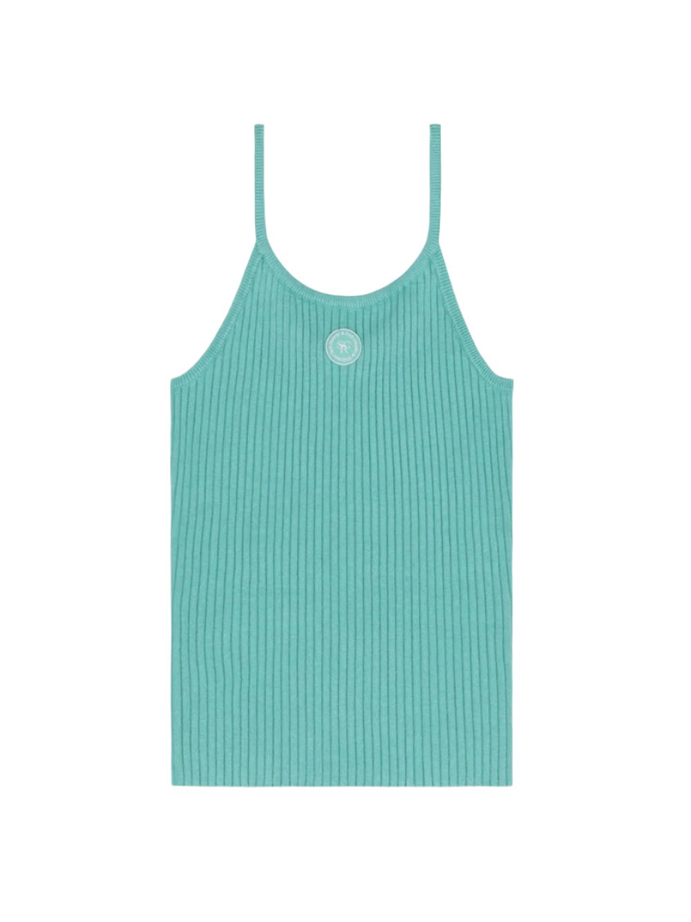 Sporty & Rich Ribbed Tank in Aquamarine