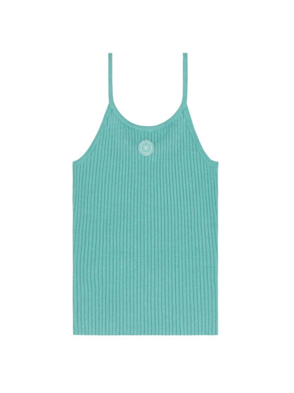 Sporty & Rich Ribbed Tank in Aquamarine