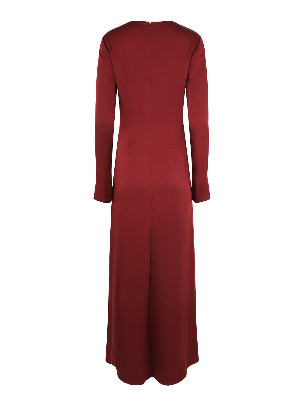 Simkhai Qiana Long Sleeve Draped Gown in Oxblood