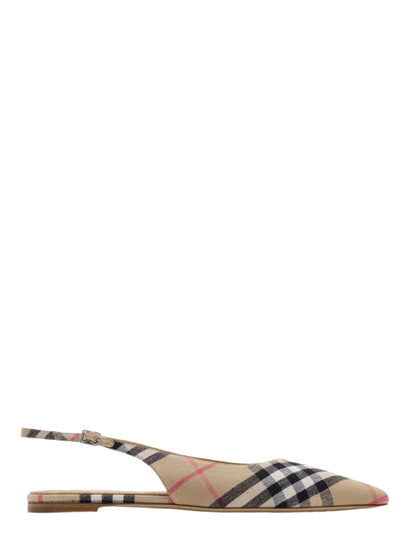 Burberry Check Dame Slingback Ballerinas