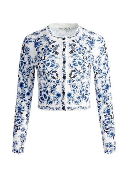 Alice + Olivia Carson Cardigan in Soft White Multi