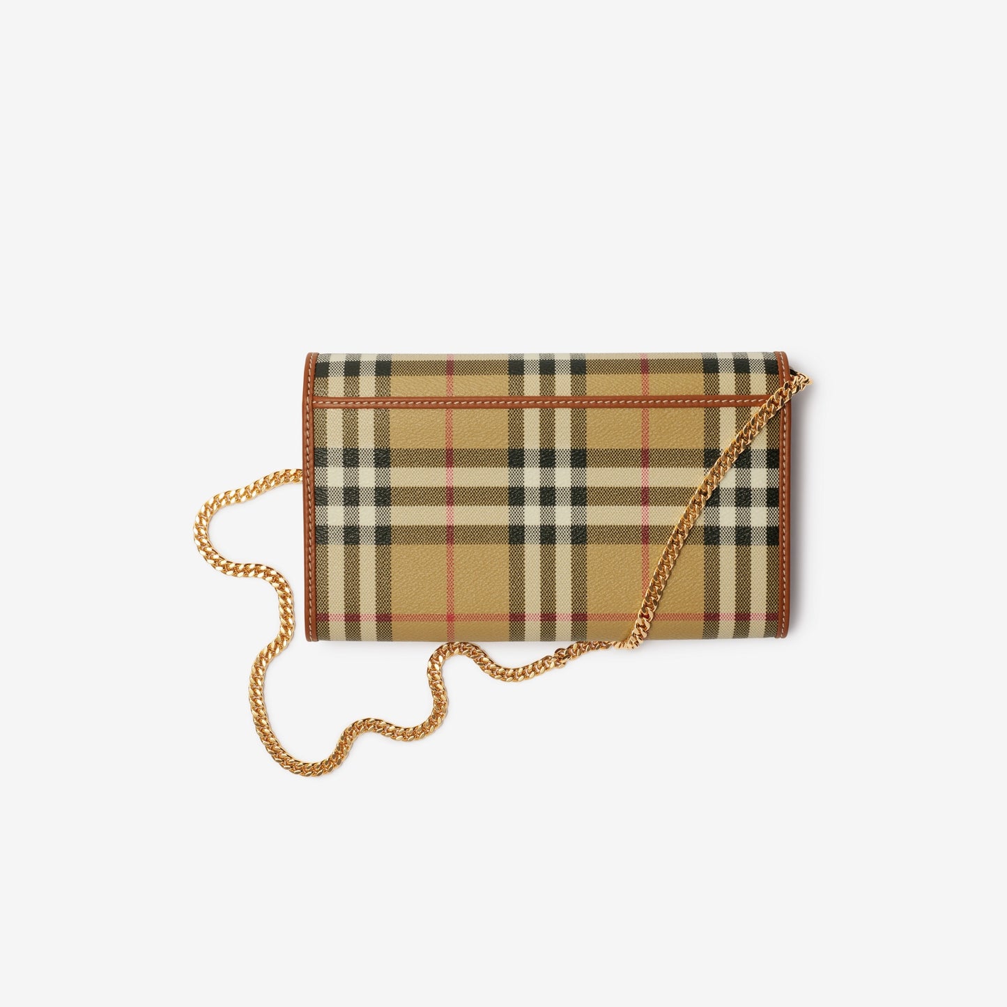 Burberrry Check Chain Strap Wallet