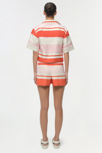 Simkhai Karleigh Drawstring Shorts in Tulip Stripe