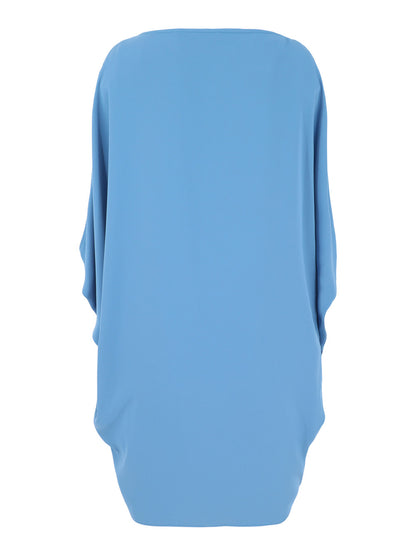 Trina Turk Razu Short Split Sleeve Dress in Shibori Blue