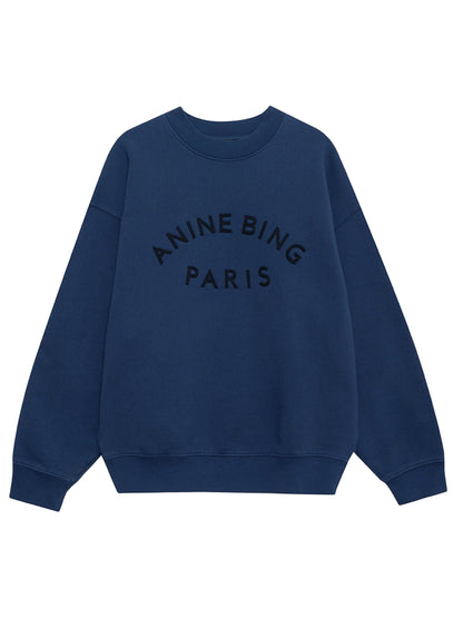 Anine Bing Jaci Sweatshirt Paris in Dark Blue