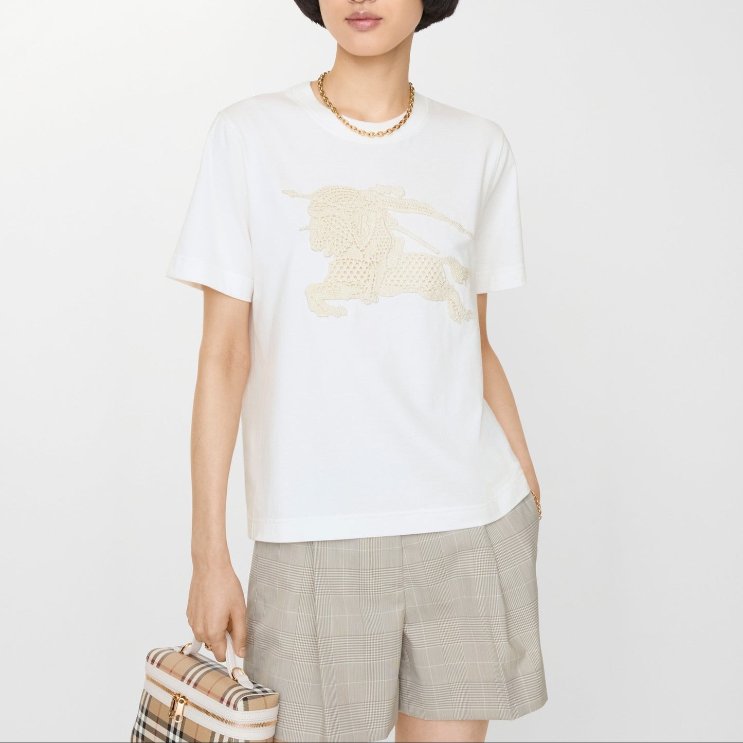 Burberry EKD Cotton T-Shirt in Chalk White
